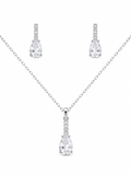 Conjunto Prata Gota Cristal