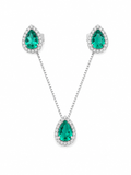 Conjunto Prata Gota Verde