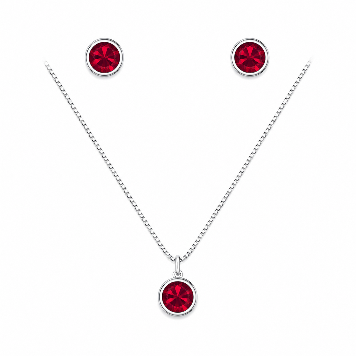 Conjunto Prata Vermelho