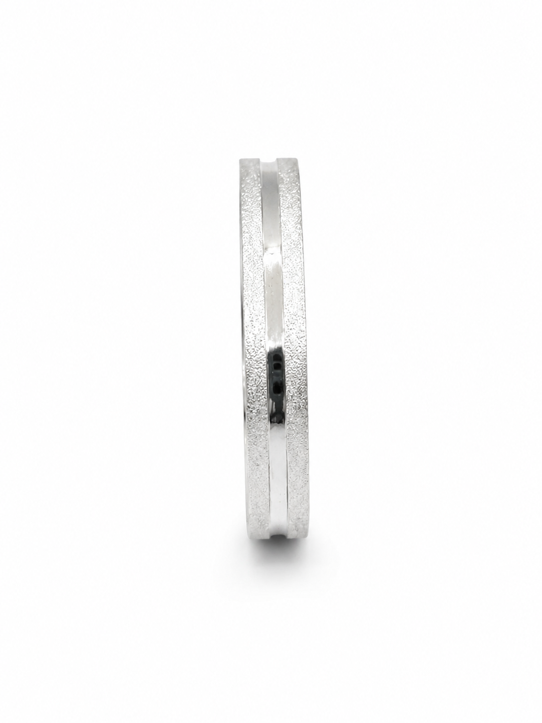 Aliança com Canaleta e Diamantada 3mm Prata 925
