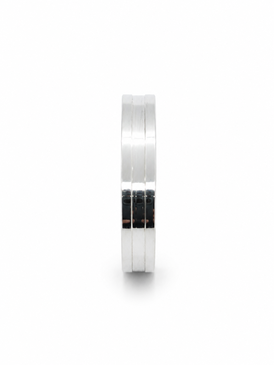 Aliança com Canaleta 4mm Prata 925