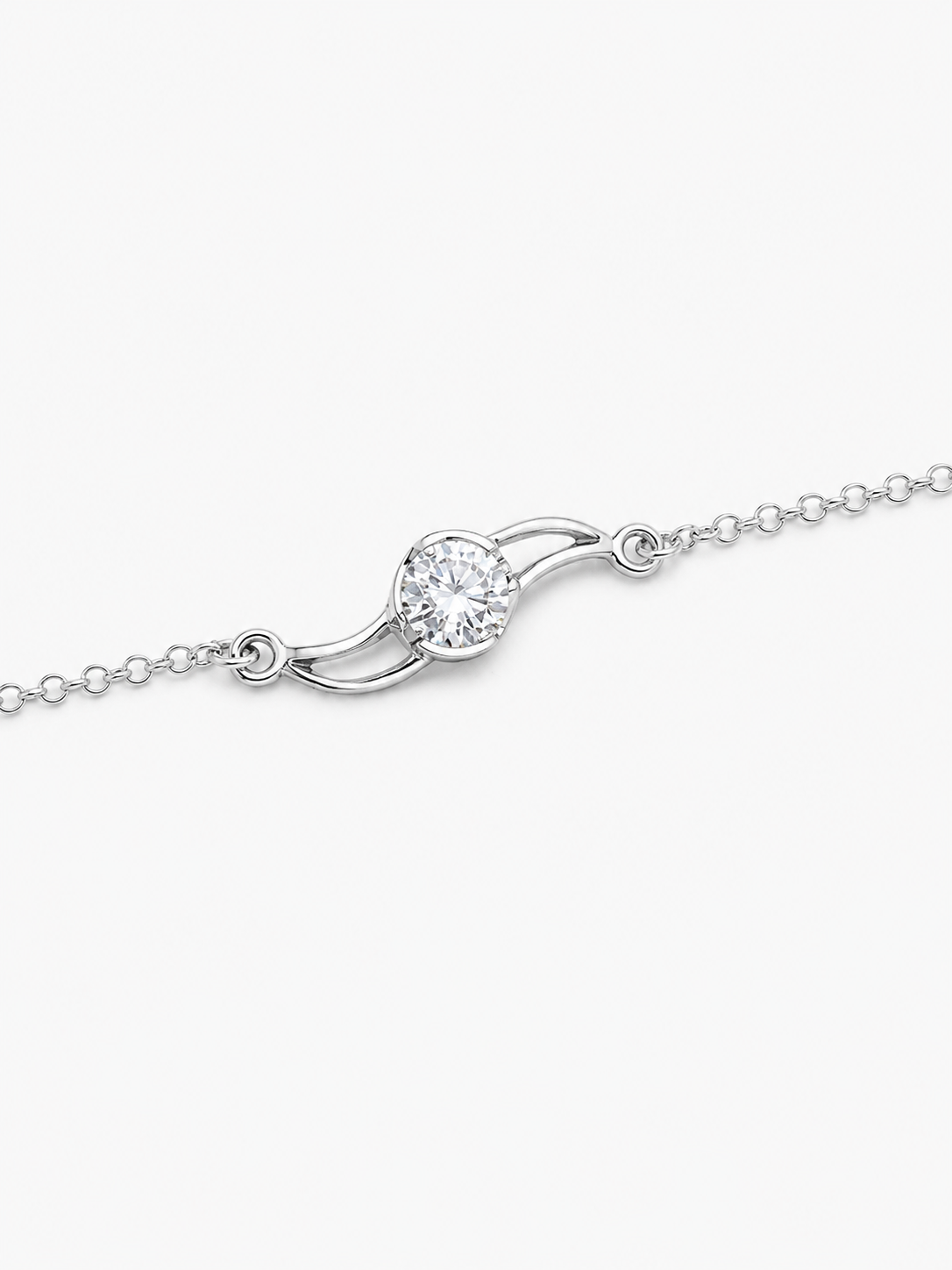 Pulseira de Zircônia Prata 925