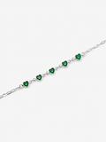 Pulseira Coração Verde Prata 925
