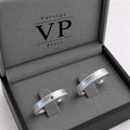 Alianças Prata 925 Diamantadas com Pedra Azul – 3,5mm( sob encomenda)