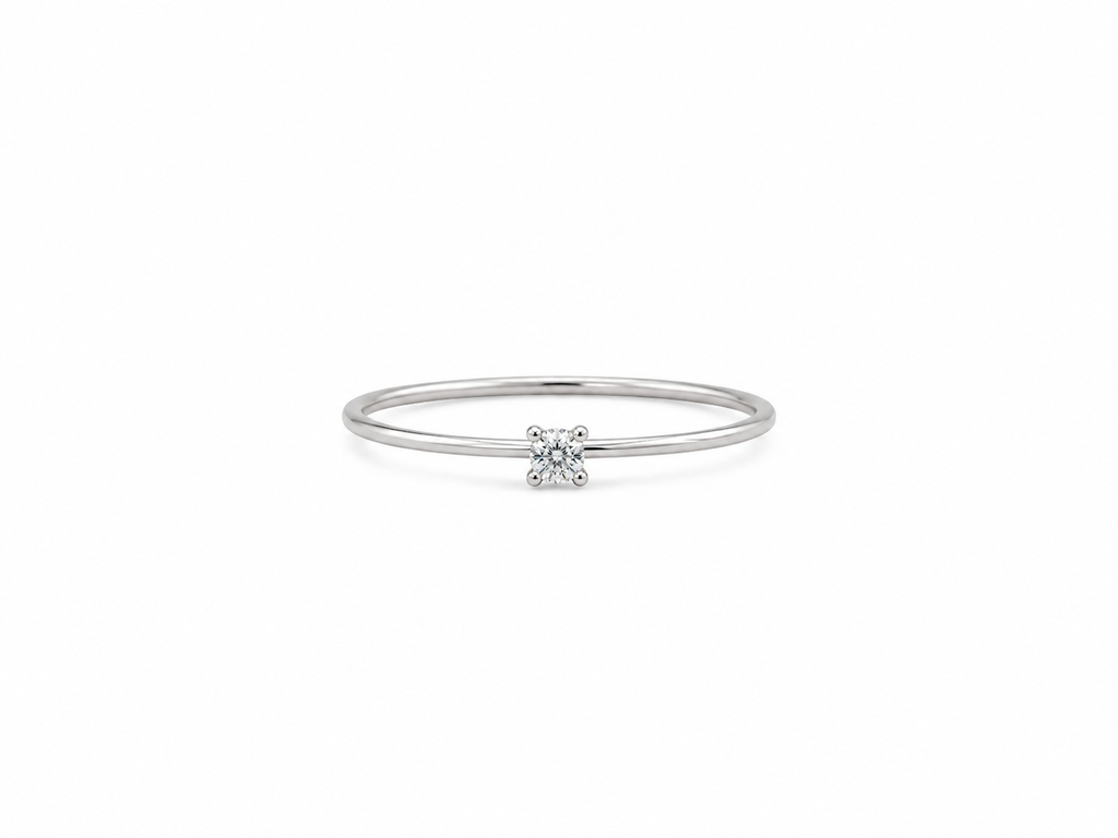 Solitario  Fino Zircônia 3mm Prata 925